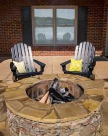 beautiful custom stone gas firepit dahlonega cleveland lake lanier GA